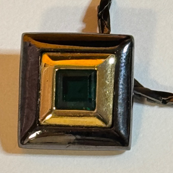 Yves Saint Laurent Black and Gold Geometric Necklace - Picture 8 of 13